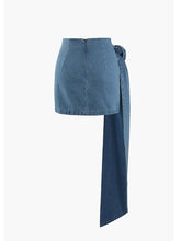Rose Corsage Denim Mini Skirt